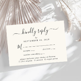 RSVP de Casamento de Seleção de Script Elegante