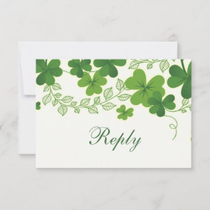 RSVP de Casamento de Shamrock (trevo) irlandês