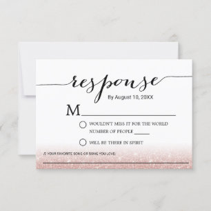 RSVP de Casamento de Solicitação de Música Glitter