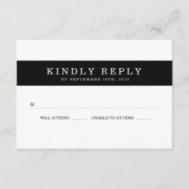 RSVP de Casamento de Stripes Negras Chic