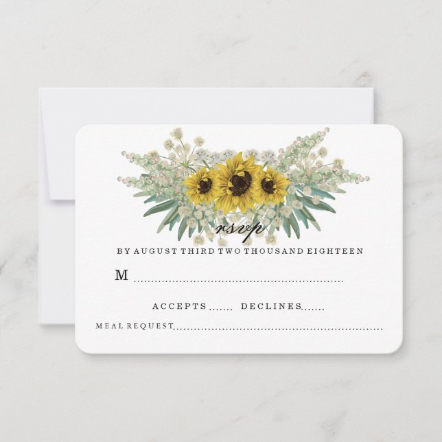RSVP DE CASAMENTO DE SUNFLOWER E GREENS (Frente)