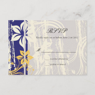 RSVP de Casamento de Suportes Azuis e Amarelos