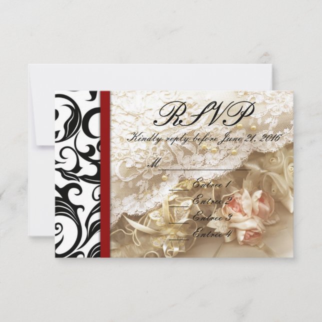 RSVP de Casamento de Swirl da Burgundy (Frente)