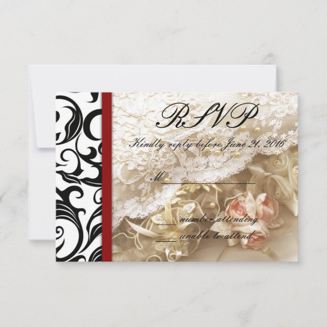 RSVP de Casamento de Swirl da Burgundy (Frente)