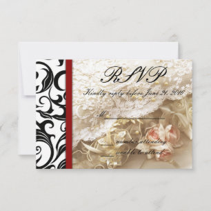 RSVP de Casamento de Swirl da Burgundy