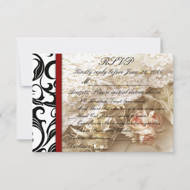 RSVP de Casamento de Swirl da Burgundy (Frente)