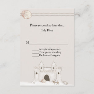 RSVP de Casamento de Tema da Praia de Castela de A