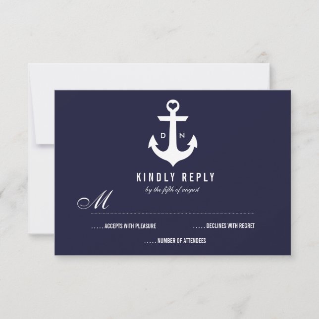 RSVP de Casamento de Tema Náutico | Casamento (Frente)