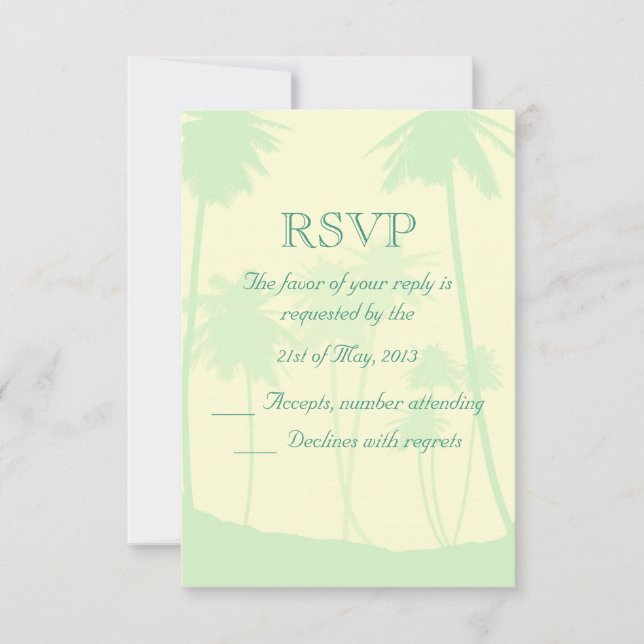 RSVP de Casamento de Tema Tropical (Frente)