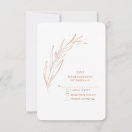 RSVP de Casamento de Terra Cotta Branca Simples