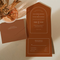 RSVP de Casamento de Terracotta de Arch Simple Boh