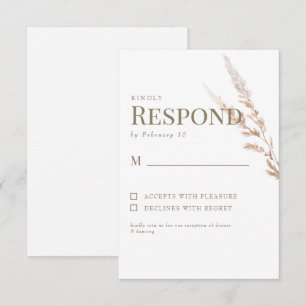 RSVP de Casamento de Texto Boho Dourado Branco