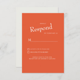 RSVP de Casamento de Texto Branco de Fonte Moderna