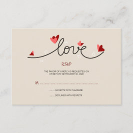 RSVP de Casamento de Texto Elegante Simples no Amo