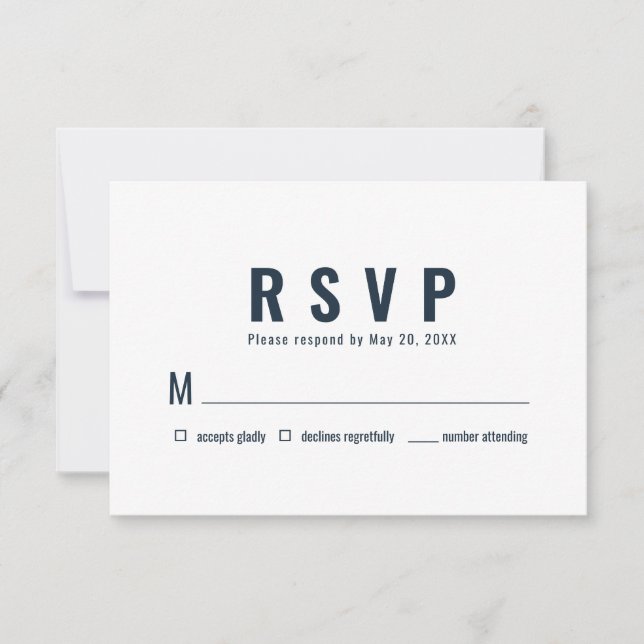 RSVP de Casamento de Tipografia Moderna + Minimali (Frente)