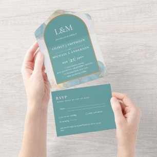 RSVP de Casamento de Turquesa Teal Inclusiva