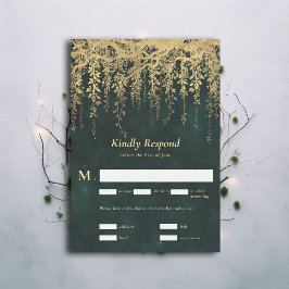 RSVP de Casamento de Vinhas Douradas Mágicas Flore