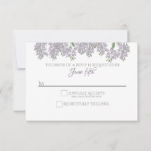 RSVP de Casamento de Wisteria Pintado com escolha 