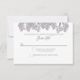 RSVP de Casamento de Wisteria Pintado com escolha 