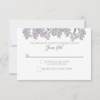 RSVP de Casamento de Wisteria Pintado com escolha 