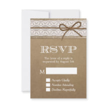 RSVP de Casamento do Arco Rustic Burlap String