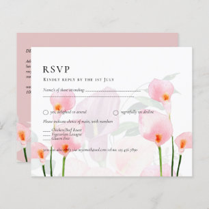 RSVP de Casamento do Buquê Lily Calla Rosa