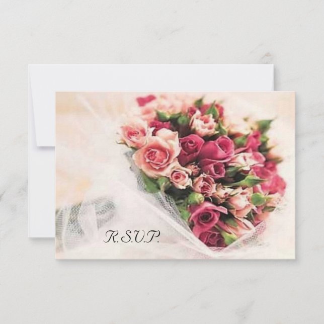 RSVP de Casamento do Buquê rosa (Frente)