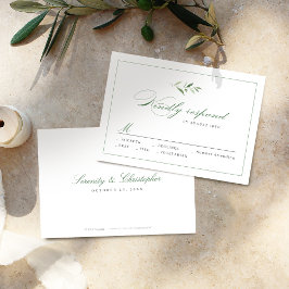 RSVP de casamento do Classic Elegance Script Green