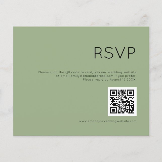 RSVP de Casamento do Código QR Simples de Orçament (Frente)