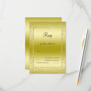 RSVP de Casamento do Confetti Dourado 50º
