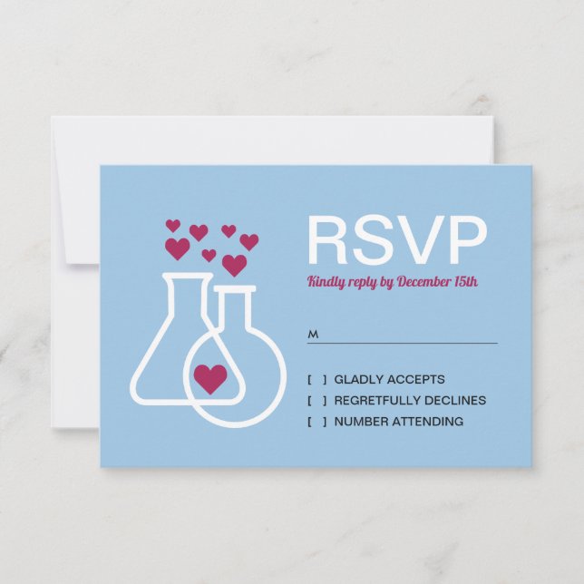RSVP de Casamento do Coração da Química Moderna (Frente)