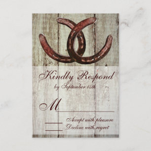 RSVP de Casamento do Estilo do País Rustic Horsfer