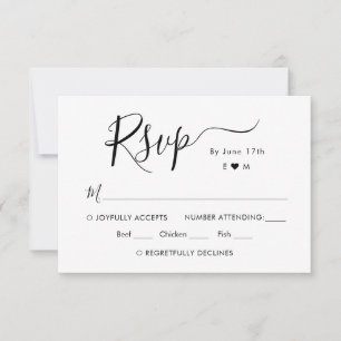 RSVP de Casamento do Monograma do Script Chic Call