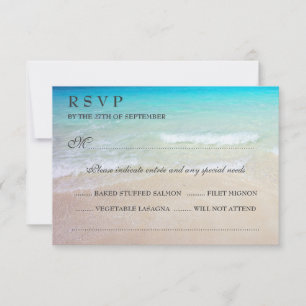 RSVP de Casamento do Oceano Tropical com Entrées