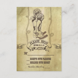 RSVP de casamento do país ocidental