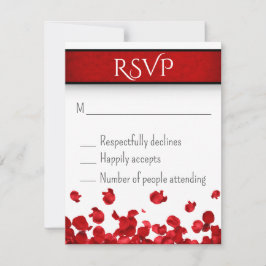RSVP de Casamento do Rosa vermelha