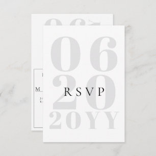 RSVP de Casamento do Tipo Negrito Mínimo Branco