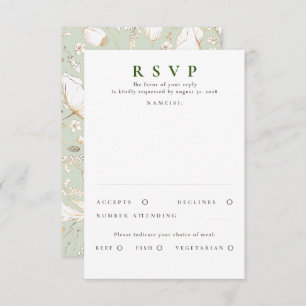RSVP de Casamento Dourado de Flores Selvagens dese