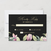 Rsvp de casamento Dourado e preto