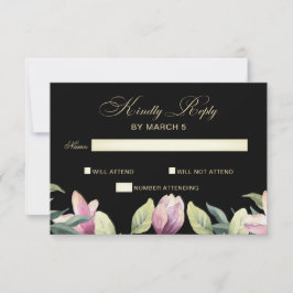 Rsvp de casamento Dourado e preto