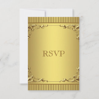 RSVP de Casamento Dourado Elegante