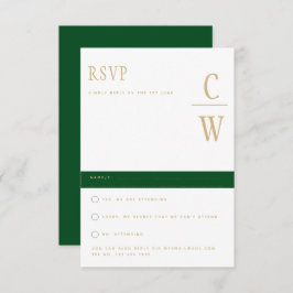 RSVP de Casamento Dourado Emerald Green