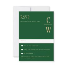 RSVP de Casamento Dourado Emerald Green