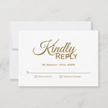 RSVP de Casamento Dourado Moderno