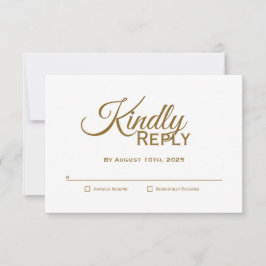 RSVP de Casamento Dourado Moderno