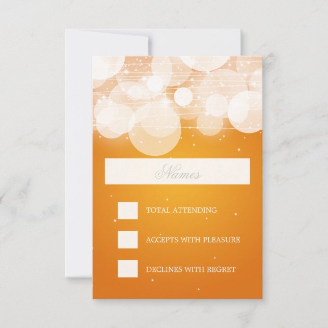 RSVP de Casamento Elegante Brilhante e Laranja Esp (Frente)