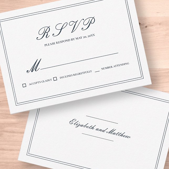 RSVP de Casamento Elegante Clássico e Simples (Criador carregado)