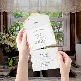 Rsvp de casamento elegante com brilho branco