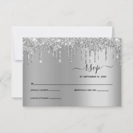 RSVP de casamento elegante com brilho pingando pra