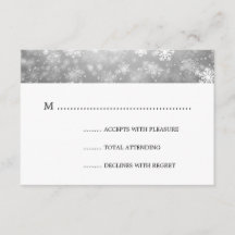 RSVP de Casamento Elegante da Silver Winter Wonder